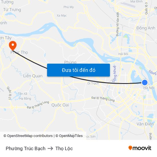 Phường Trúc Bạch to Thọ Lộc map