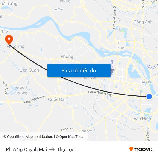 Phường Quỳnh Mai to Thọ Lộc map