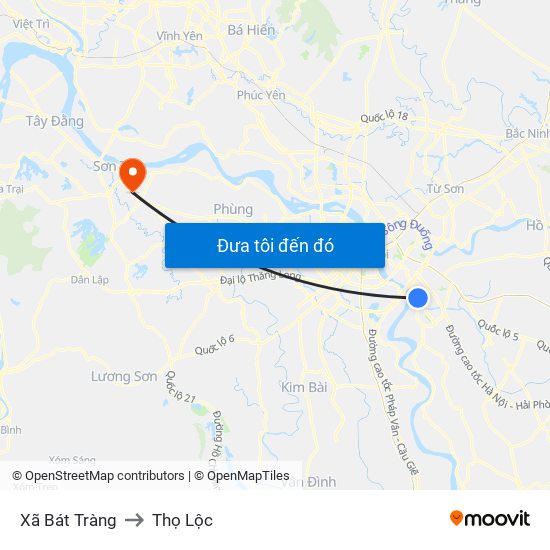Xã Bát Tràng to Thọ Lộc map