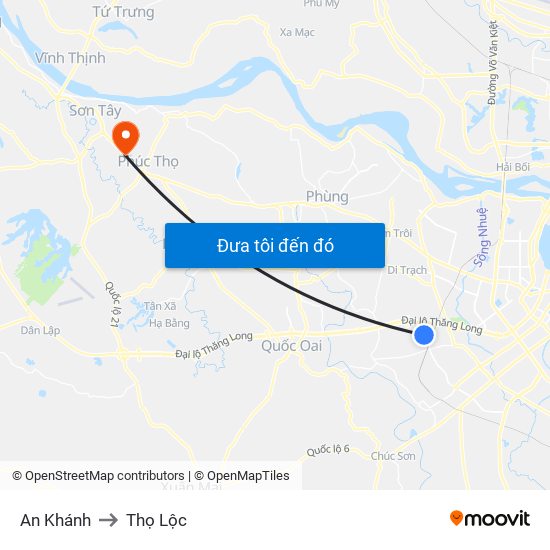 An Khánh to Thọ Lộc map