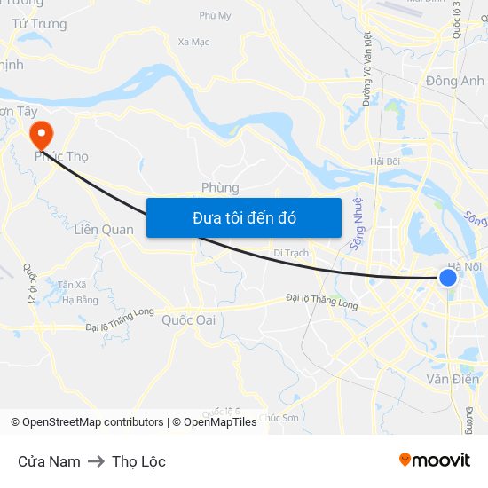 Cửa Nam to Thọ Lộc map