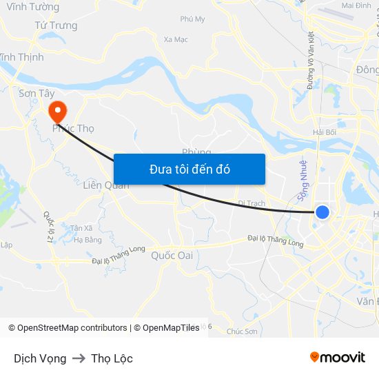Dịch Vọng to Thọ Lộc map