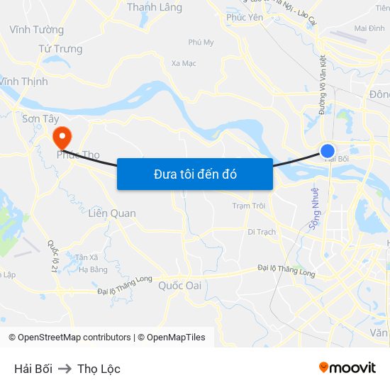 Hải Bối to Thọ Lộc map