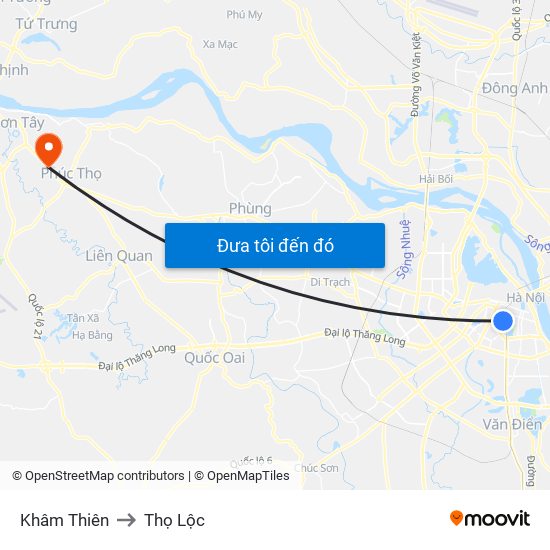 Khâm Thiên to Thọ Lộc map