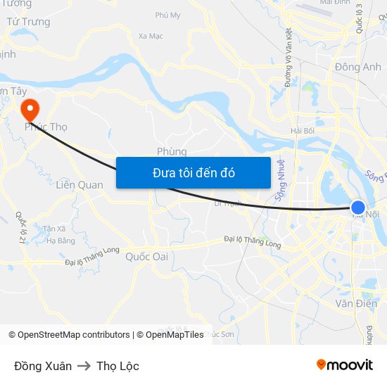 Đồng Xuân to Thọ Lộc map