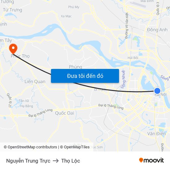 Nguyễn Trung Trực to Thọ Lộc map