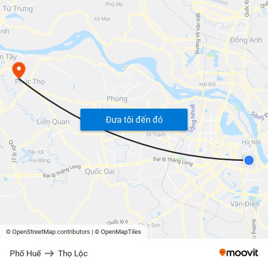 Phố Huế to Thọ Lộc map