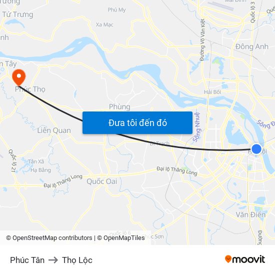 Phúc Tân to Thọ Lộc map