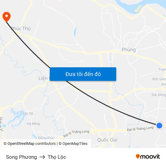 Song Phương to Thọ Lộc map