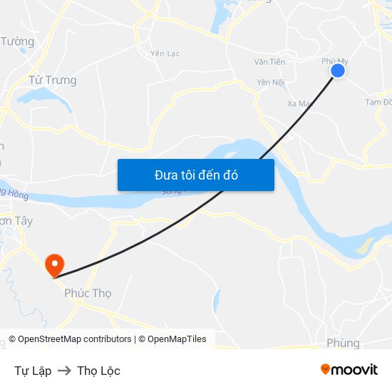 Tự Lập to Thọ Lộc map