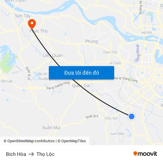 Bích Hòa to Thọ Lộc map