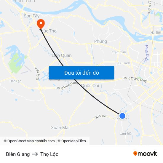 Biên Giang to Thọ Lộc map