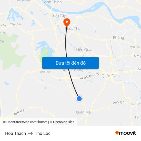 Hòa Thạch to Thọ Lộc map