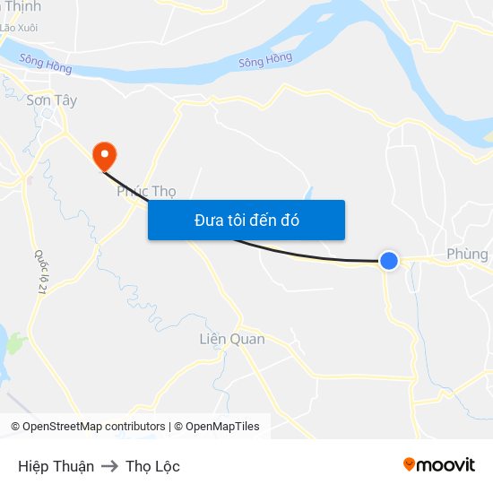 Hiệp Thuận to Thọ Lộc map