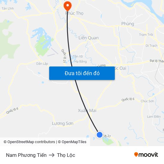 Nam Phương Tiến to Thọ Lộc map