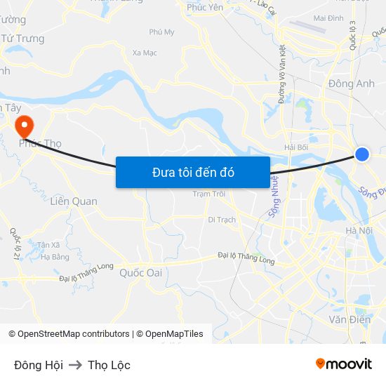 Đông Hội to Thọ Lộc map