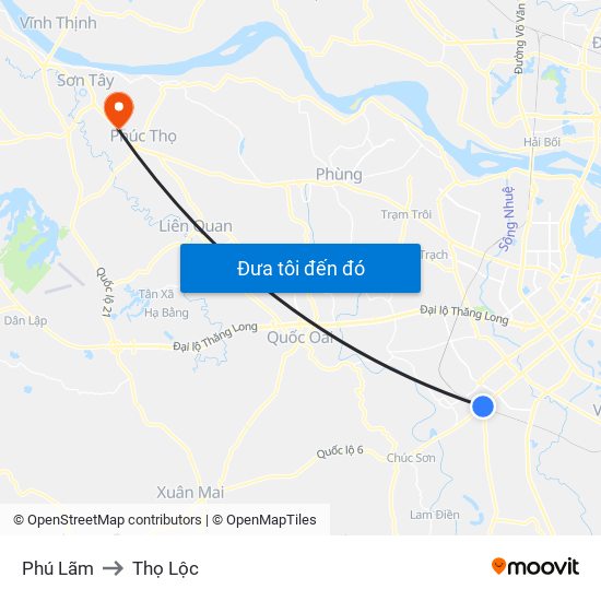 Phú Lãm to Thọ Lộc map