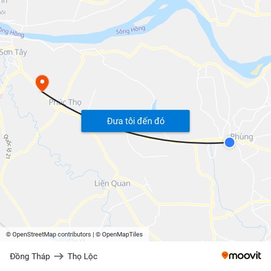 Đồng Tháp to Thọ Lộc map