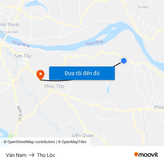 Vân Nam to Thọ Lộc map