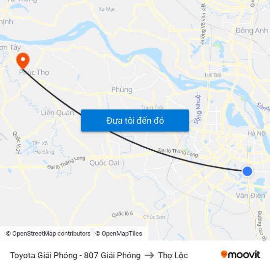 Toyota Giải Phóng - 807 Giải Phóng to Thọ Lộc map
