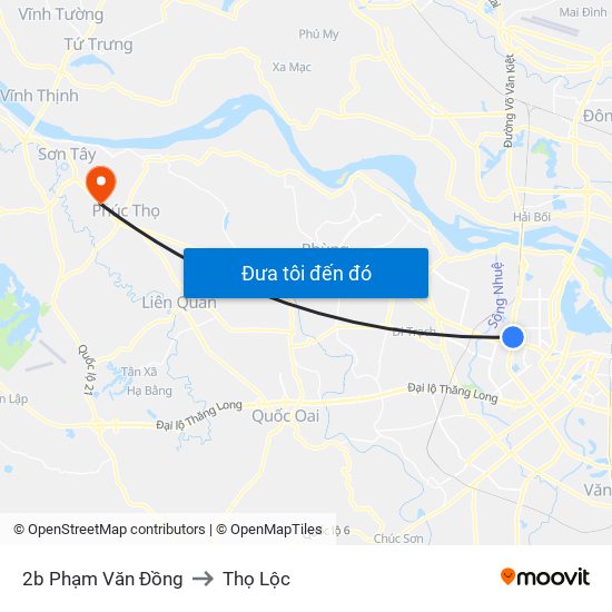 2b Phạm Văn Đồng to Thọ Lộc map