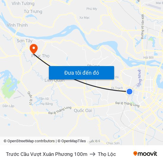 Trước Cầu Vượt Xuân Phương 100m to Thọ Lộc map