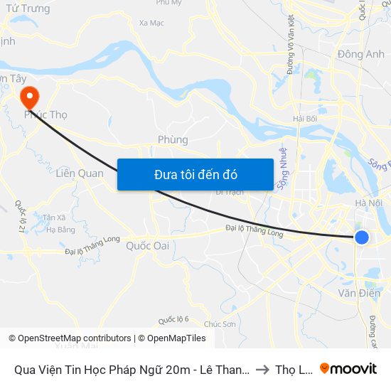 Qua Viện Tin Học Pháp Ngữ 20m - Lê Thanh Nghị to Thọ Lộc map