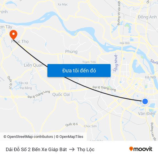 Dải Đỗ Số 2 Bến Xe Giáp Bát to Thọ Lộc map