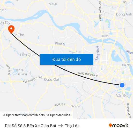 Dải Đỗ Số 3 Bến Xe Giáp Bát to Thọ Lộc map