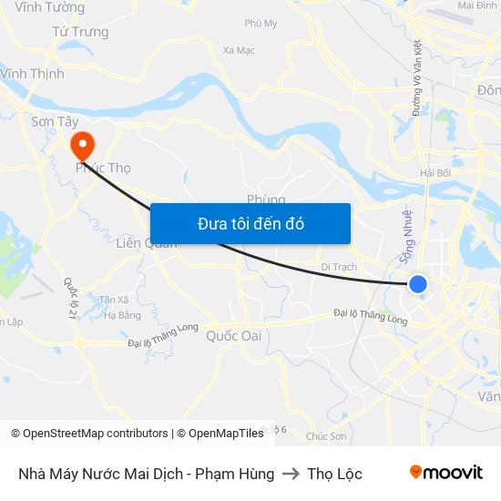 Nhà Máy Nước Mai Dịch - Phạm Hùng to Thọ Lộc map