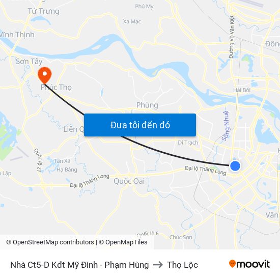 Nhà Ct5-D Kđt Mỹ Đình - Phạm Hùng to Thọ Lộc map