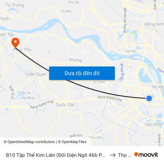 B10 Tập Thể Kim Liên (Đối Diện Ngõ 46b Phạm Ngọc Thạch) to Thọ Lộc map