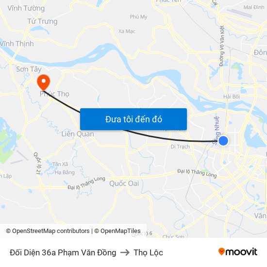 Đối Diện 36a Phạm Văn Đồng to Thọ Lộc map