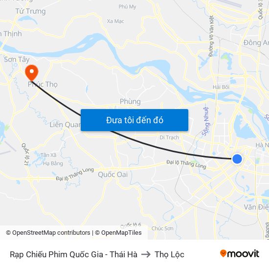 Rạp Chiếu Phim Quốc Gia - Thái Hà to Thọ Lộc map
