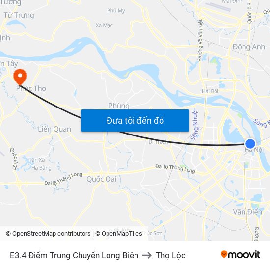 E3.4 Điểm Trung Chuyển Long Biên to Thọ Lộc map