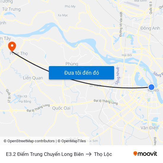 E3.2 Điểm Trung Chuyển Long Biên to Thọ Lộc map