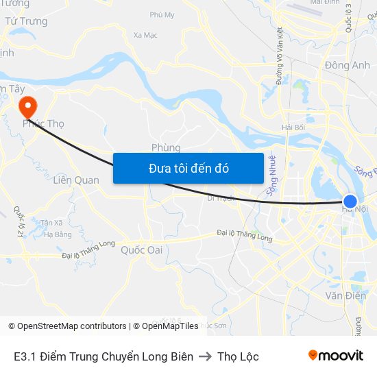 E3.1 Điểm Trung Chuyển Long Biên to Thọ Lộc map