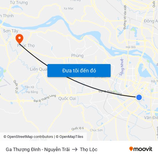Ga Thượng Đình - Nguyễn Trãi to Thọ Lộc map