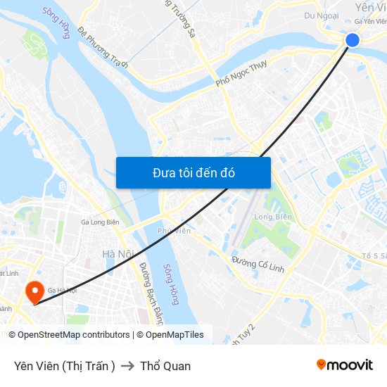 Yên Viên (Thị Trấn ) to Thổ Quan map