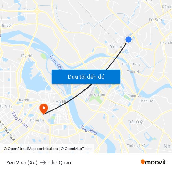 Yên Viên (Xã) to Thổ Quan map