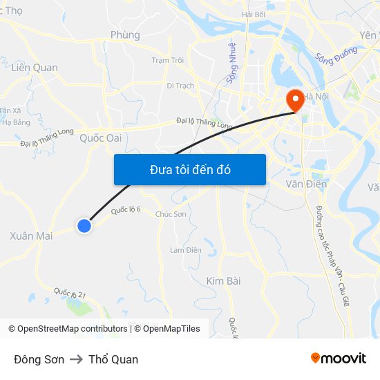 Đông Sơn to Thổ Quan map