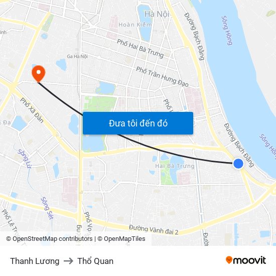 Thanh Lương to Thổ Quan map