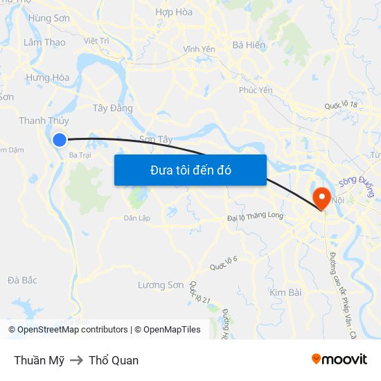 Thuần Mỹ to Thổ Quan map