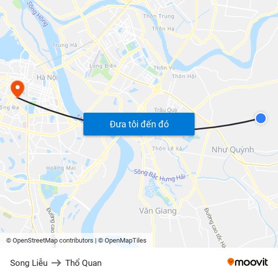 Song Liễu to Thổ Quan map