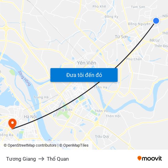 Tương Giang to Thổ Quan map