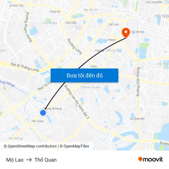 Mộ Lao to Thổ Quan map