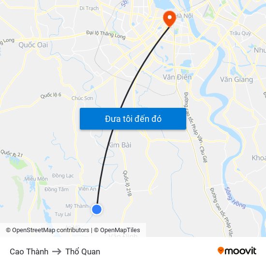 Cao Thành to Thổ Quan map