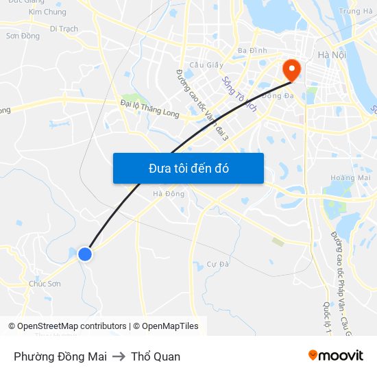 Phường Đồng Mai to Thổ Quan map