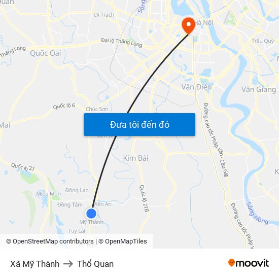 Xã Mỹ Thành to Thổ Quan map