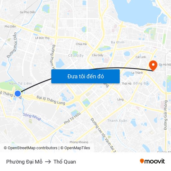 Phường Đại Mỗ to Thổ Quan map